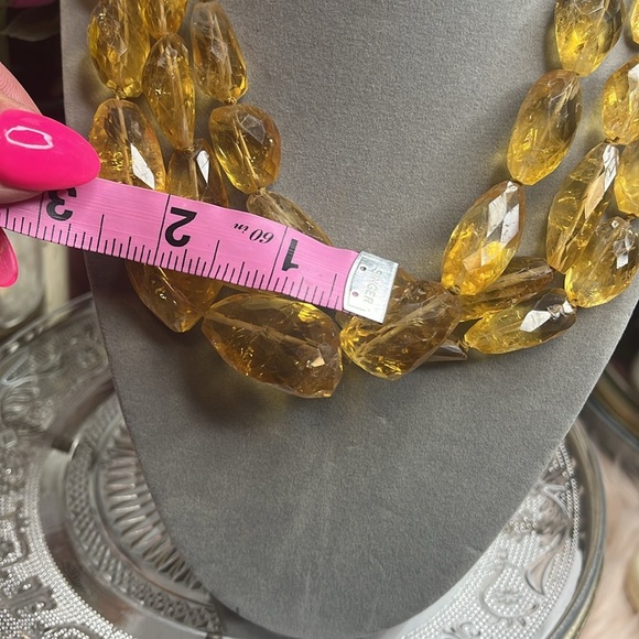 REBECCA COLLINS VINTAGE 3STRAND AMBER NECKLACE - Picture 8 of 13